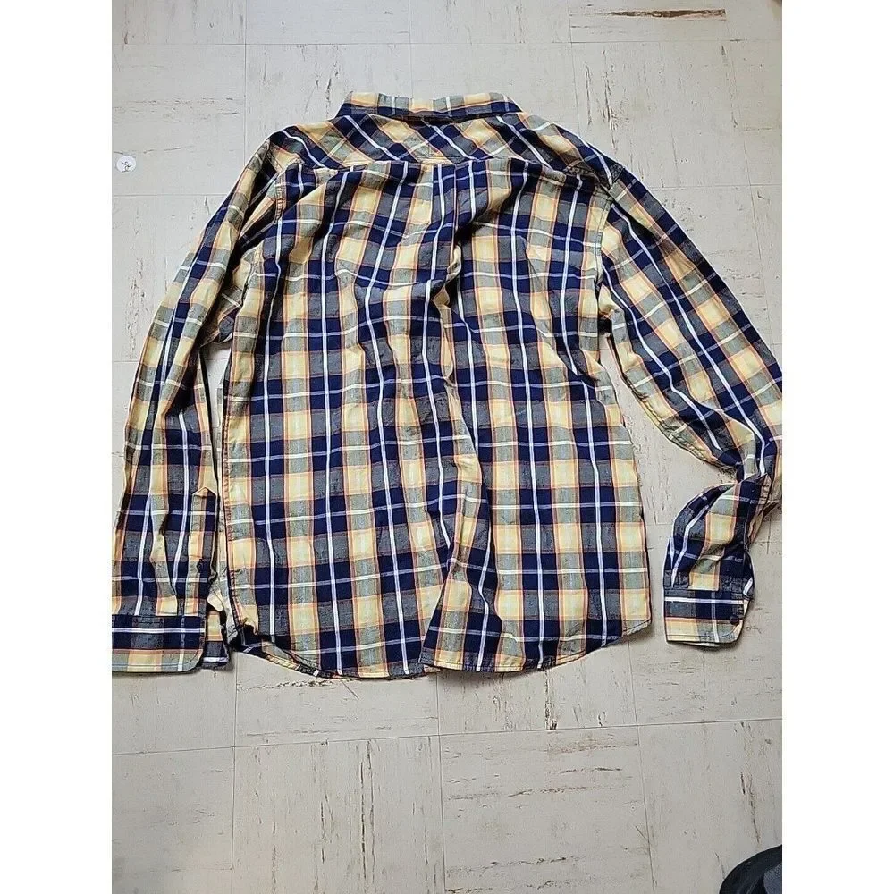 Levis‎ Mens Shirt XL Plaid Long Sleeve Button Up Yellow Levi's Egypt